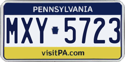 PA license plate MXY5723