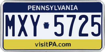 PA license plate MXY5725