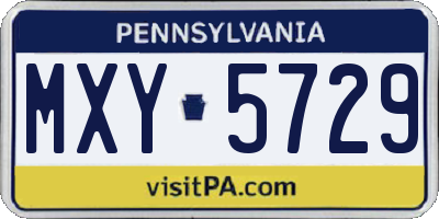 PA license plate MXY5729