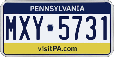 PA license plate MXY5731