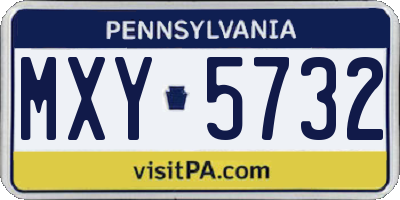 PA license plate MXY5732