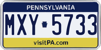 PA license plate MXY5733