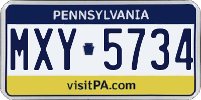 PA license plate MXY5734