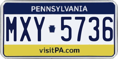 PA license plate MXY5736