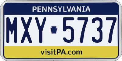 PA license plate MXY5737