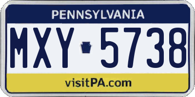 PA license plate MXY5738
