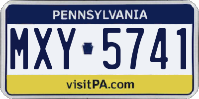 PA license plate MXY5741