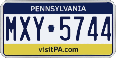 PA license plate MXY5744
