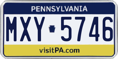 PA license plate MXY5746