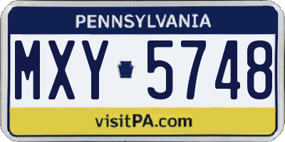 PA license plate MXY5748