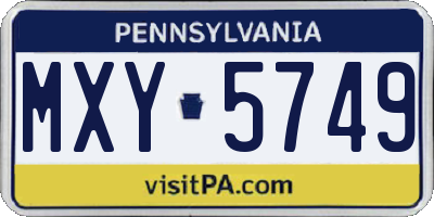 PA license plate MXY5749