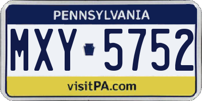 PA license plate MXY5752