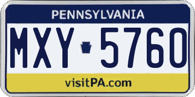 PA license plate MXY5760