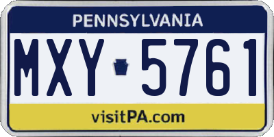 PA license plate MXY5761