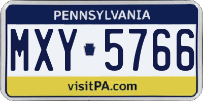 PA license plate MXY5766