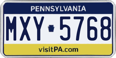 PA license plate MXY5768