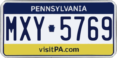 PA license plate MXY5769