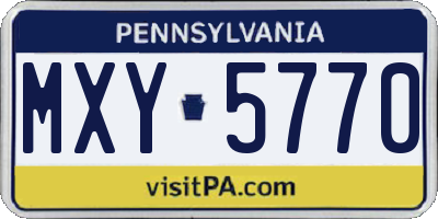 PA license plate MXY5770