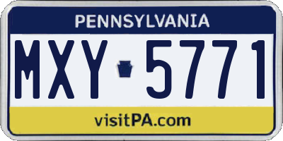 PA license plate MXY5771