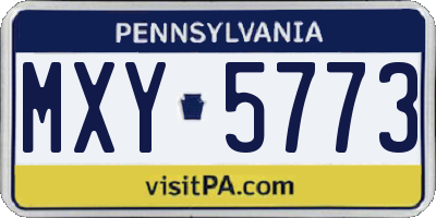 PA license plate MXY5773