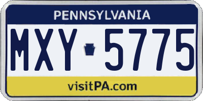 PA license plate MXY5775
