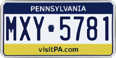 PA license plate MXY5781