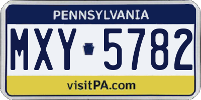 PA license plate MXY5782