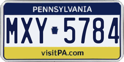 PA license plate MXY5784