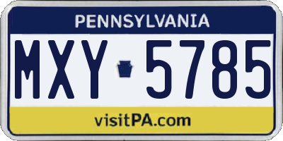 PA license plate MXY5785