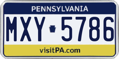 PA license plate MXY5786