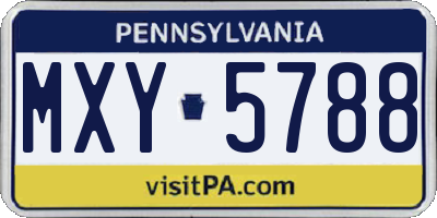 PA license plate MXY5788