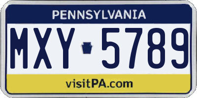 PA license plate MXY5789