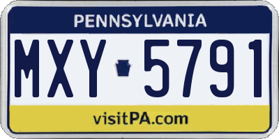 PA license plate MXY5791