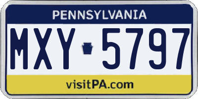 PA license plate MXY5797
