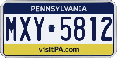 PA license plate MXY5812