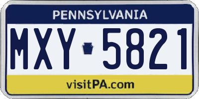 PA license plate MXY5821