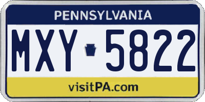 PA license plate MXY5822