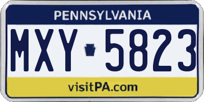 PA license plate MXY5823