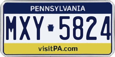 PA license plate MXY5824