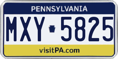 PA license plate MXY5825
