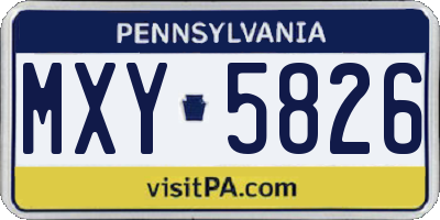 PA license plate MXY5826