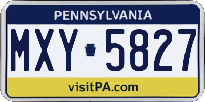 PA license plate MXY5827
