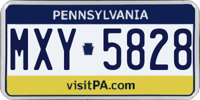 PA license plate MXY5828