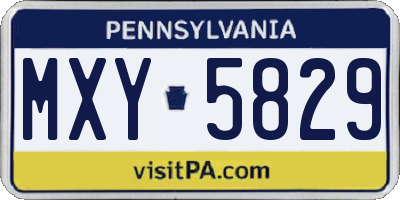 PA license plate MXY5829