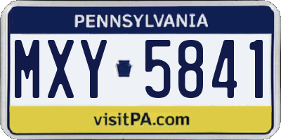 PA license plate MXY5841