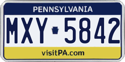 PA license plate MXY5842