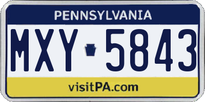 PA license plate MXY5843