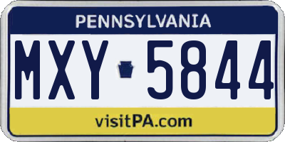 PA license plate MXY5844