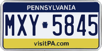 PA license plate MXY5845