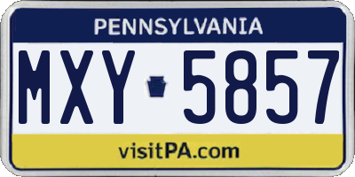 PA license plate MXY5857